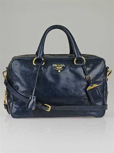 prada satchel vitello shine denim blue|Prada .